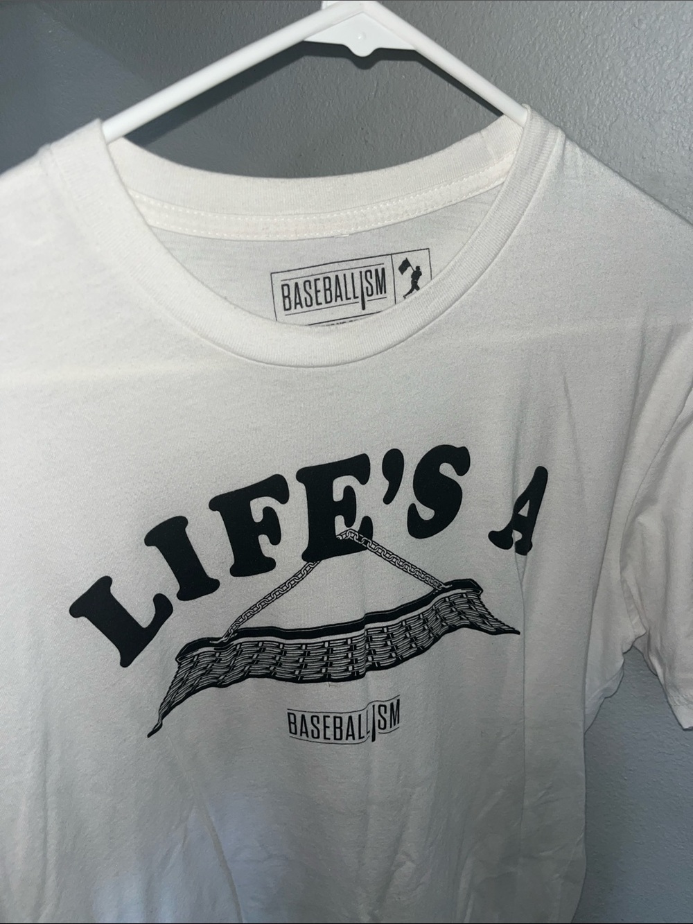 Baseballism Men's White 'Life's A' Graphic Tee